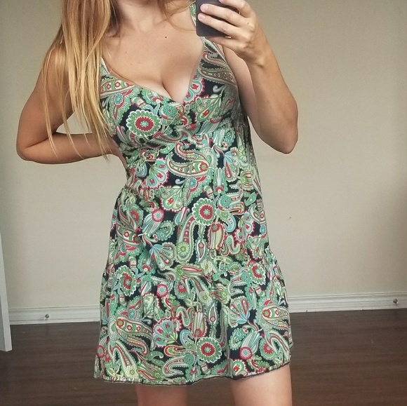 LOFT paisley green dress - Picture 4 of 8